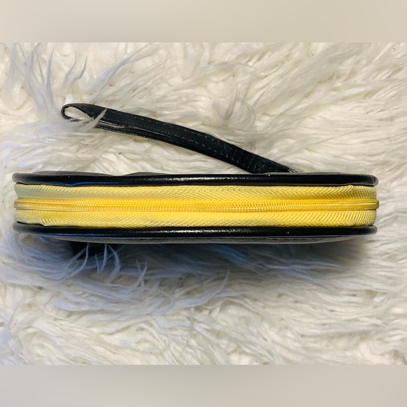 Black and Yellow Wristlet Wallet with Partridge Decoration - Picture 5 of 6